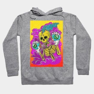 Psychedelic Skeleton holding eyeballs Hoodie